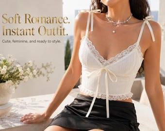Dames tanktops met geribbelde geribbelde cami-top, mouwloze tanktops met strik aan de voorkant