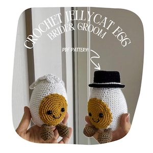 Crochet boiled egg bride and groom PDF pattern