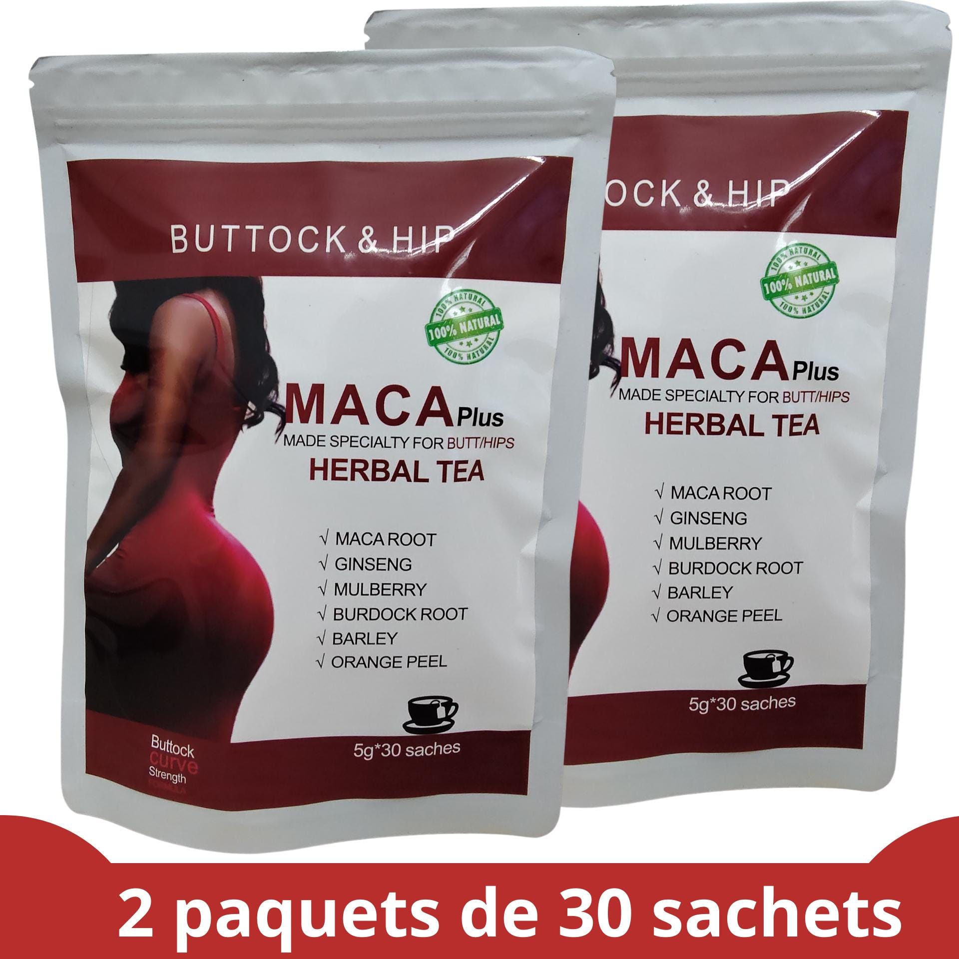 Ampoules Buvables MACA PLUS Pour Hanches & Fesses - Lot De 10 | Naturel, Volume Plus - Neuf