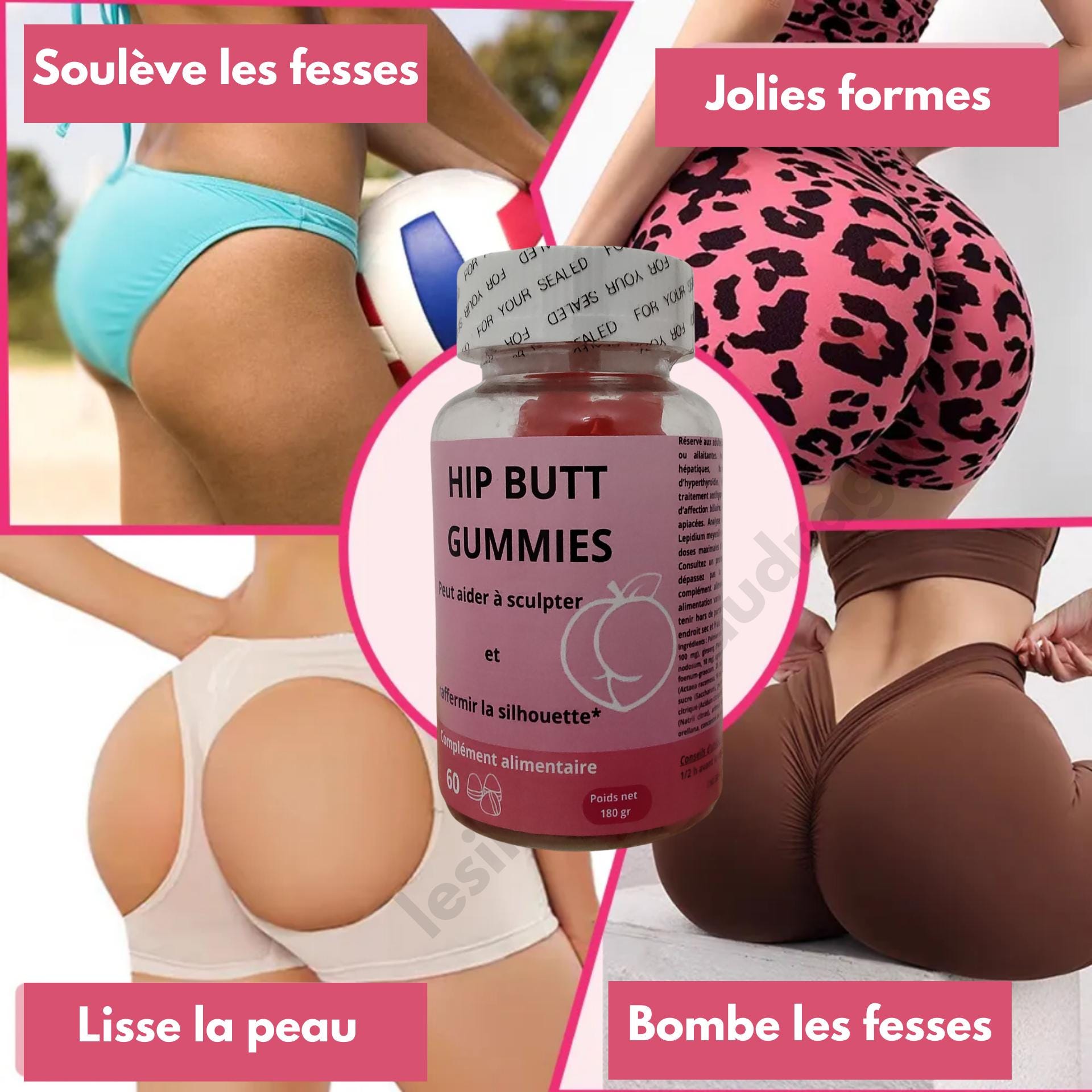 Gummies (bonbons) HIP ENLARGEMENT Pour Fesses Et Hanches - 30 Gommes - Naturel