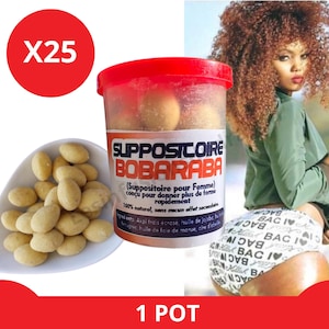 Supposte di Bobaraba 100% naturali – Ingrandimento glutei e fianchi – Prodotto africano – Vegano – Spedito dalla Francia