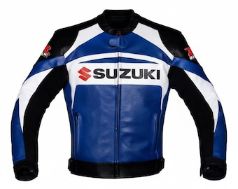 Suzuki GSXR Leather Motorbike Racing Leather jacket , CE Protectors