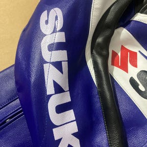 Suzuki GSXR Leather Motorbike Racing Leather jacket , CE Protectors image 14