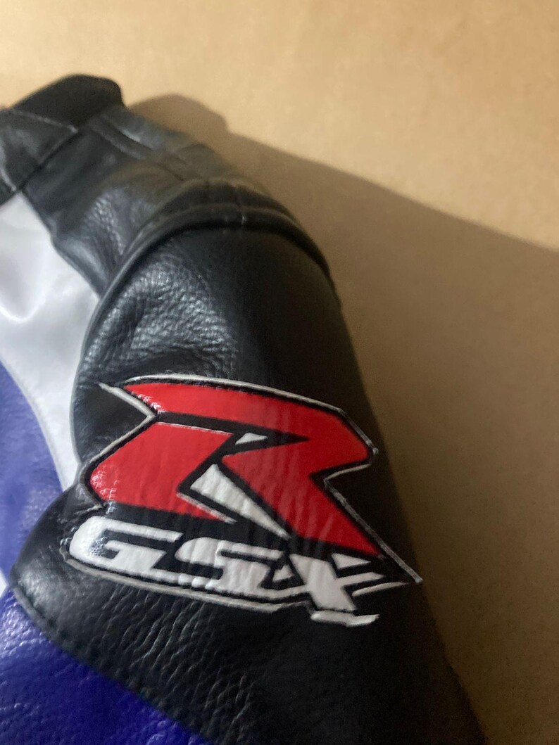 Suzuki GSXR Leather Motorbike Racing Leather jacket , CE Protectors image 15
