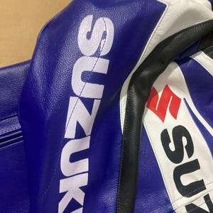 Suzuki GSXR Leather Motorbike Racing Leather jacket , CE Protectors image 16