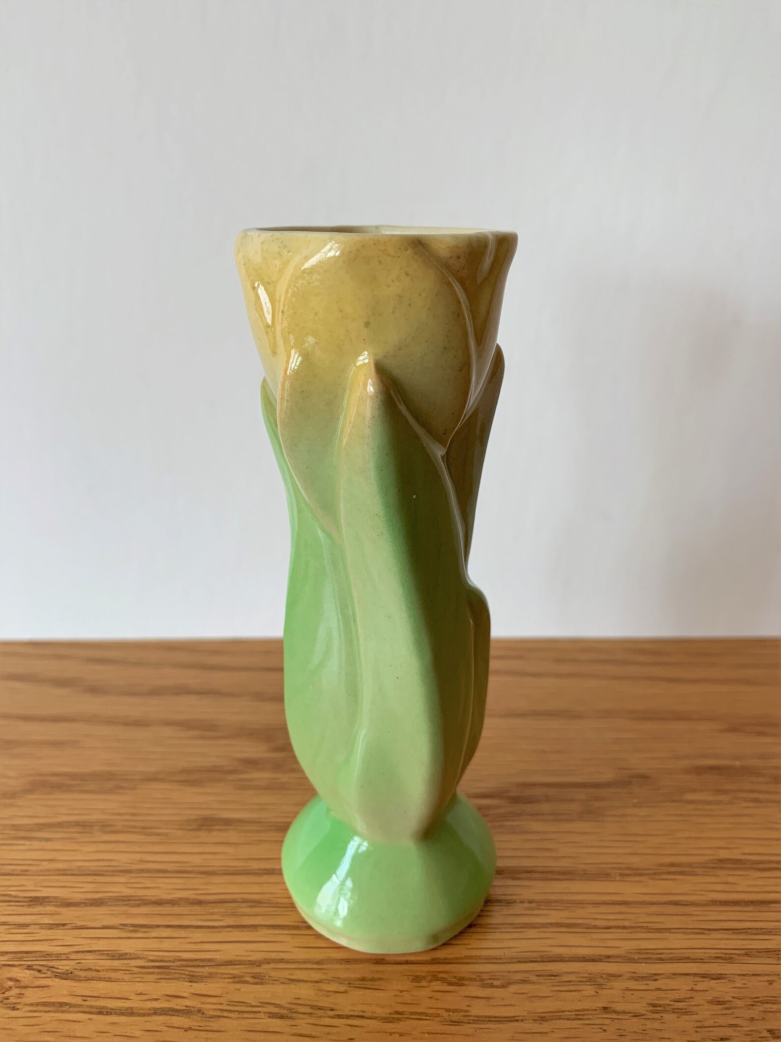Vintage USA ceramic yellow green tulip bud vase spring Etsy