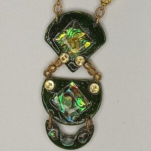 Handmade one of a kind two sided metal washer pendant necklace