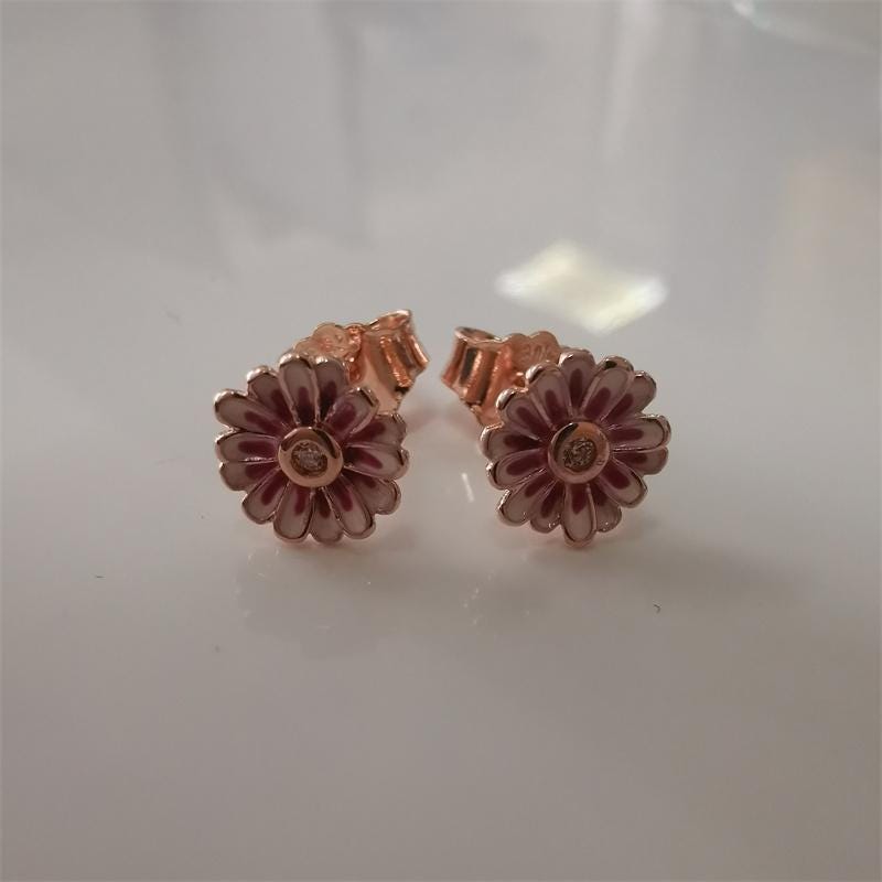 Pandora Rose Pink Daisy Flower Stud Earrings + Gift Pouch - Etsy