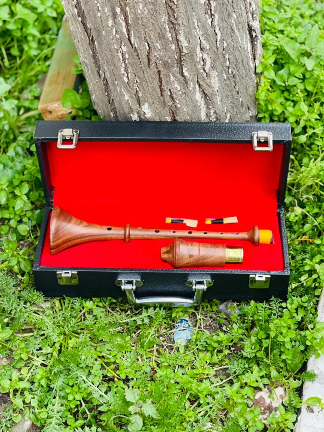 Small Rauschpfeife Natural Rosewood Medieval German Shawm Chanter – 2 ...