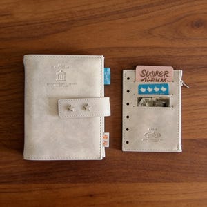 Schimmerndes Silber-Weiß-A7-Binder-Notizbuch, PU-Leder-Journal, tragbare Reisetasche-Planer für Journaling & Scrapbooking, niedlicher Sternverschluss