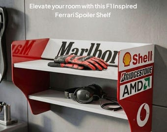 F1 Racing Spoiler Regal auf Etsy | Formel inspiriert Wandregal | Motorsport Dekor Regal | Gamer Raum Garage Wandkunst