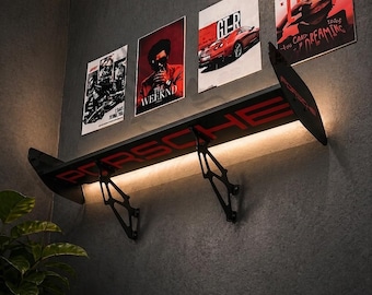 GT3RS-Inspired Car Spoiler Shelf – Custom Aerodynamic Automotive Wing Wall Decor