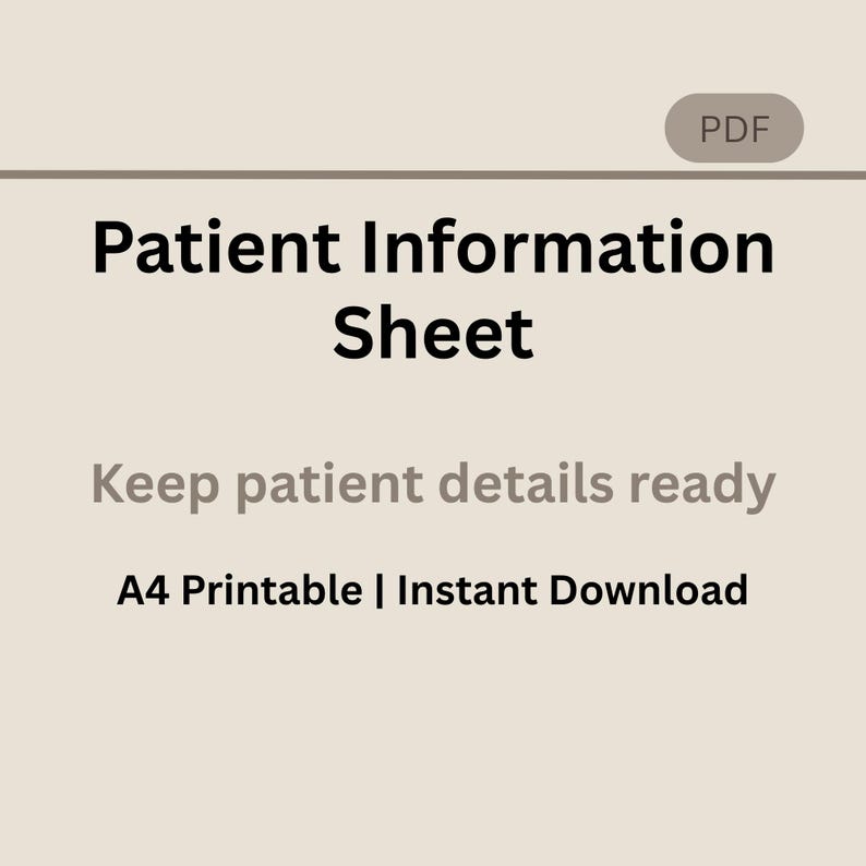 Medical Profile Form Example Patient Information Sheet Printable, Medical Profile Form, Emergency ...