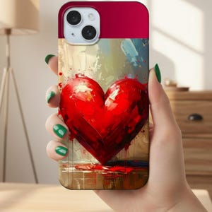 iPhone-hoesje met groot rood hart – robuust en stijlvol – bescherming voor je telefoon – cadeau voor haar