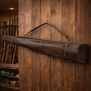 Etui à Fusil Marron Avec Bandoulière - Simili Cuir - Occasion