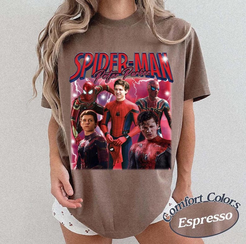Retro Peter Parker Tom Holland Spider Hero Movie Vintage Bootleg 90s Shirt, A Brand New Day Tee, MCU Marvel Superhero Tee, Disneyworld Trip image 9