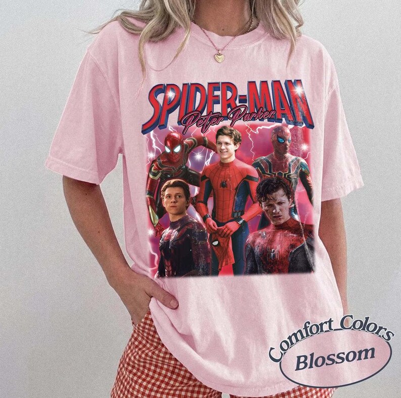 Retro Peter Parker Tom Holland Spider Hero Movie Vintage Bootleg 90s Shirt, A Brand New Day Tee, MCU Marvel Superhero Tee, Disneyworld Trip image 4
