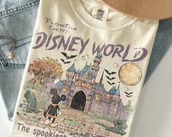 Comfort Colors Mickey Disneyworld Halloween Shirt, Mickey And Friends Shirts, Walt Disneyworld Tee, Disney 2026 Trip Disney Halloween Shirt