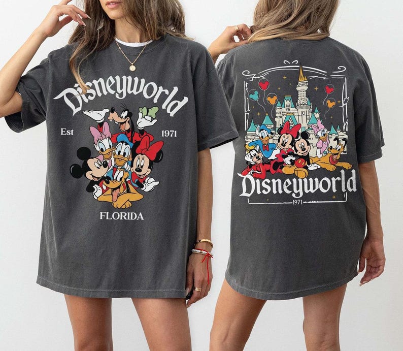 Retro Disneyworld Florida Comfort Color Shirt, Disneyworld Est 1971 Shirt, Mickey And Friends Shirt, Disney Vacation Tee, Walt Disney World image 1