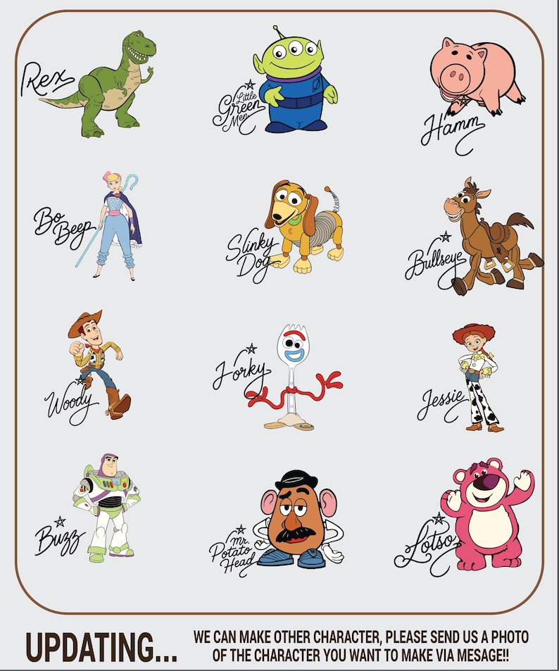 2 Sided Toy Story Family Comfort Colors Shirts, Personalized Woody Jessie Rex Slinky Buzz Alien Matching Group Tees, Disney Toy Story 5 Tee image 2