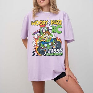 Retro Toy Story Woody Buzz & RC Racing 1995 Champions Disney Pixar Shirt, Toy Story Land Tee, Disneyland Family Matching Tee, Disney Kids image 6