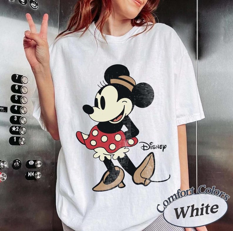 Retro Minnie Mouse Comfort Colors Shirt, Cute Minnie Shirts, Vintaeg Minnie Shirt, Family Vacation Tshirt, Family Trip, Mickey Lover Gift image 4