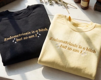 Embroidered Endometriosis Warrior Sweatshirt, Chronic Illness Gift, Funny Endo Warrior Shirt, Women's Health Awareness, Sarcastic Crewneck
