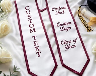 Embroidered Personalized Graduation Sash Class of 2026, Custom Name Embroidered Stole, College Grad Gift, Chemistry Major, Senior Graduation