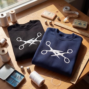 Embroidered Lesbian Scissors Shirt, Subtle LGBT Pride Tee, Queer Aesthetic Minimal Shirt, Gay Humor Gift for Her, Lesbian Couple Outfit Idea