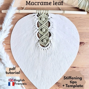 Macrame Leaf Pattern PDF | Beginner Macrame Wall Hanging Tutorial | DIY Boho Decor | Template & Stiffening Technique Included