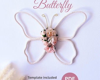 Borboleta de Tricô em PDF | Molde de Borboleta Incluso | Tutorial DIY Boho | Decoração para Quarto de Bebê