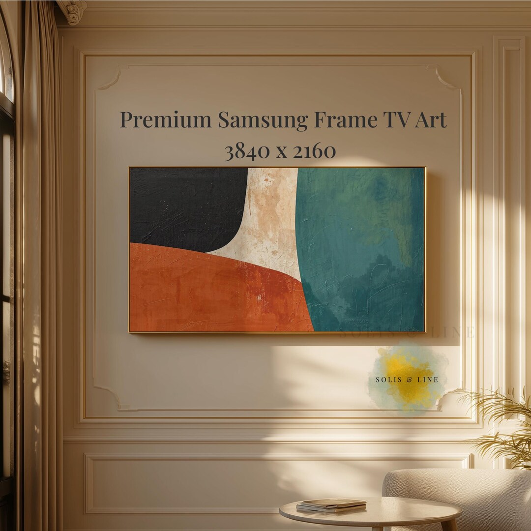 Earthy Tech Frame Samsung Frame TV Art | Minimalist Japandi Abstract | Earthy Color Field ...