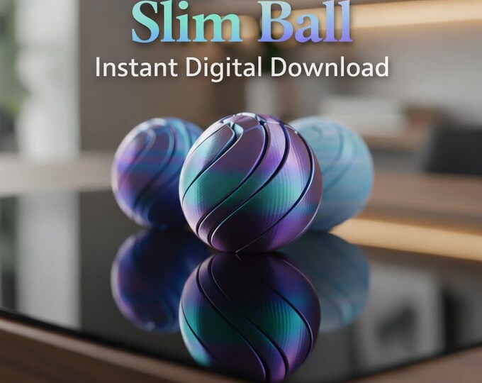 Slim Ball 3D Printing Fidget Ball With Stand STL/3MF | ADHD Stress ...