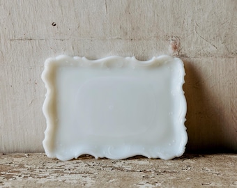 Vintage White Milk Glass Tray