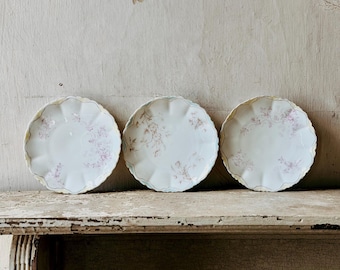 Vintage Pastel Appetizer Plates -Set of 3