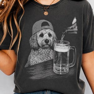 Comfort Colors Cavapoo Shirt, Funny Dog With Beer T-shirt, Vintage Dog Shirt, Dog Dad Unisex Tee, Cavapoo Lover Shirt Gift