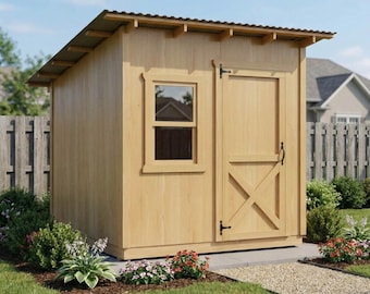 8x8 Garden Shed Plans PDF - DIY Wood Shed Plans, Storage Shed Blueprint Download, Woodworking Plans, DIY Garden Shed, Garden Storage