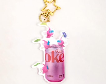 Pikmin - 4 Fairy Pikmin Stealing a Diet Coke - Keychain