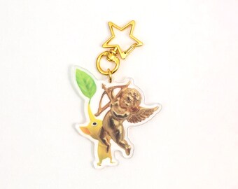Pikmin - Pikmin and Cherub Brooch Keychain