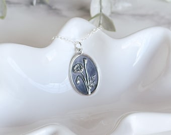 Birth flower necklace - Sterling silver - Birth flower jewelry - Birthday gift - Birth month jewelry - Gift for her - Minimalist - August