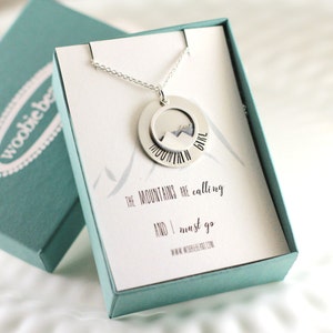 Mountain girl necklace - Sterling silver mountain necklace - Trendy jewelry - Personalized hand stamped jewelry - Gift for her