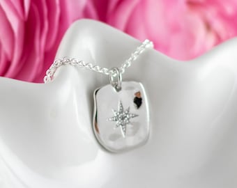 Silver Compass Necklace – Graduation Gift, Inspirational Jewelry