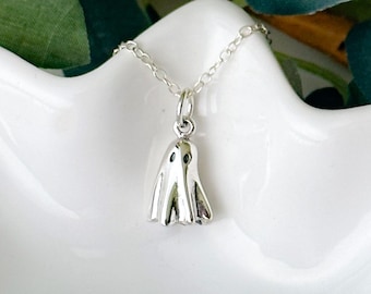 Sterling silver ghost necklace, Halloween jewelry, fall necklace, spooky season, Halloween accessory