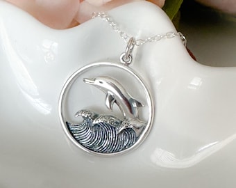 Recycled Sterling Silver Dolphin Necklace – Beach Jewelry