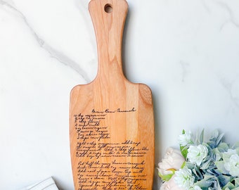 Handwritten recipe cutting board - Custom charcuterie board - Handwriting - Personalized gift - Family recipes - Family heirloom - Christmas