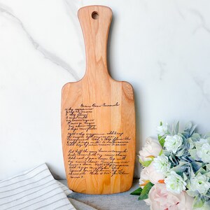 Handwritten recipe cutting board - Custom charcuterie board - Handwriting - Personalized gift - Family recipes - Family heirloom - Christmas