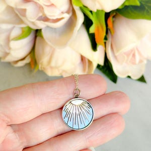 Sunburst necklace - Silver and gold - Sunrise sunset jewelry - Gift for her - Inspirational gift - Sunshine - Personalized - New day - Renew