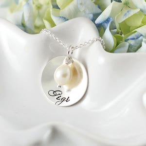 Gigi necklace - Grandmother jewelry - Gift for Gigi - Hand stamped sterling silver - Personalized jewelry - Mother&#39;s Day - Grandmother gift
