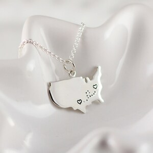 Collar de plata esterlina de EE. UU. - Collar de amor a distancia - Collar de mejor amigo - Joyería personalizada - Estampado a mano - Relación - Graduación