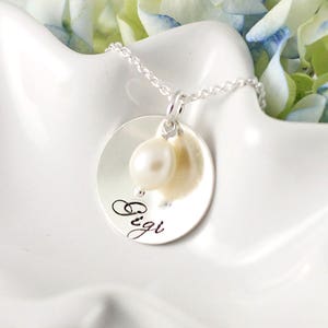 Gigi necklace - Grandmother jewelry - Gift for Gigi - Hand stamped sterling silver - Personalized jewelry - Mother&#39;s Day - Grandmother gift